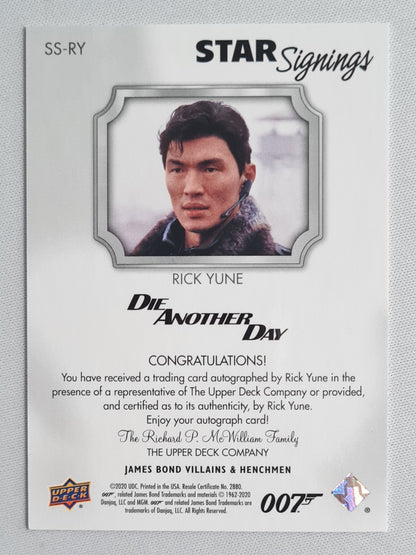 Rick Yune - 2020 Upper Deck James Bond Die Another Day - Star Signings #SS-RY /Autograph