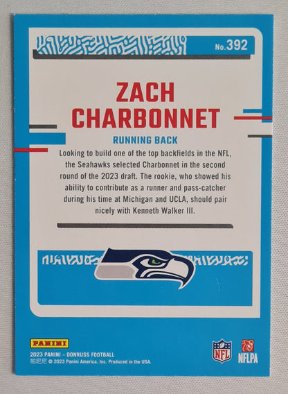 Zach Charbonnet - 2023 Panini Donruss Football Rated Rookie - NFL Seahawks #392