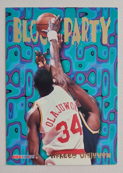 Hakeem Olajuwon - 1995 SkyBox Basketball Block Party - NBA Rockets #08 of 25