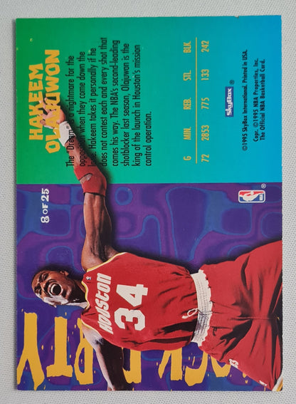Hakeem Olajuwon - 1995 SkyBox Basketball Block Party - NBA Rockets #08 of 25