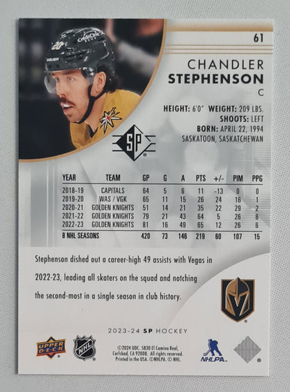 Chandler Stephenson - 2023/24 Upper Deck NHL Las Vegas Golden Knights #61 SP