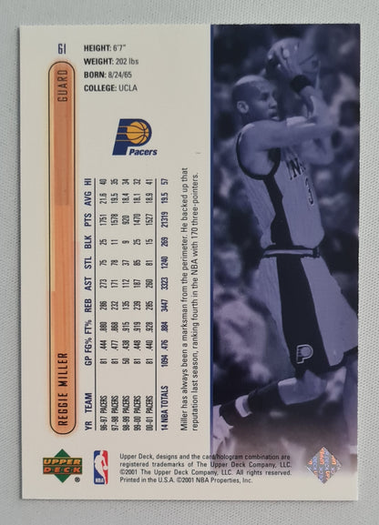 Reggie Miller - 2001 Upper Deck NBA Basketball Indiana Pacers #61