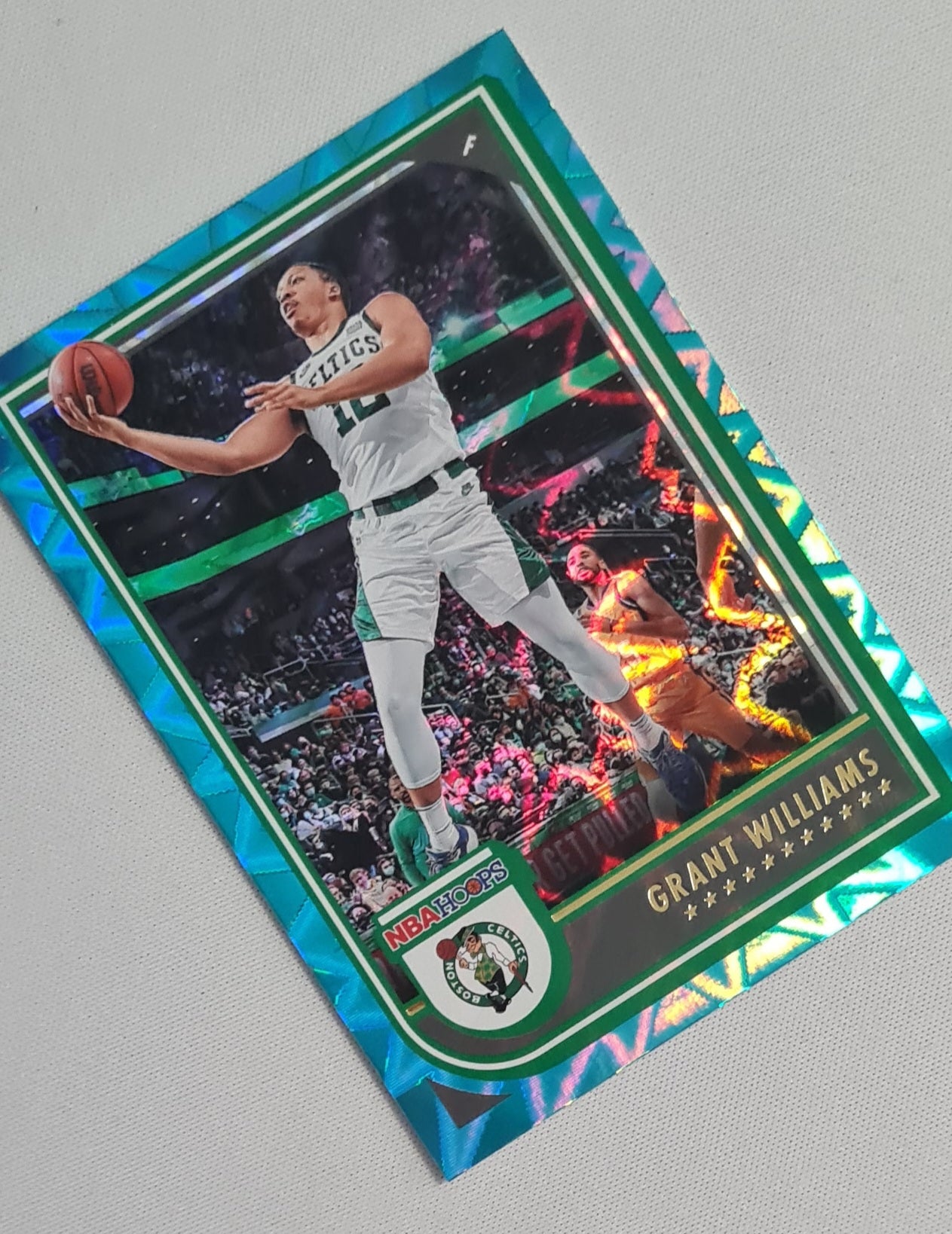 Grant Williams - 2022/23 Panini NBA Hoops Basketball Boston Celtics #8 Teal Explosion Foil Parallel