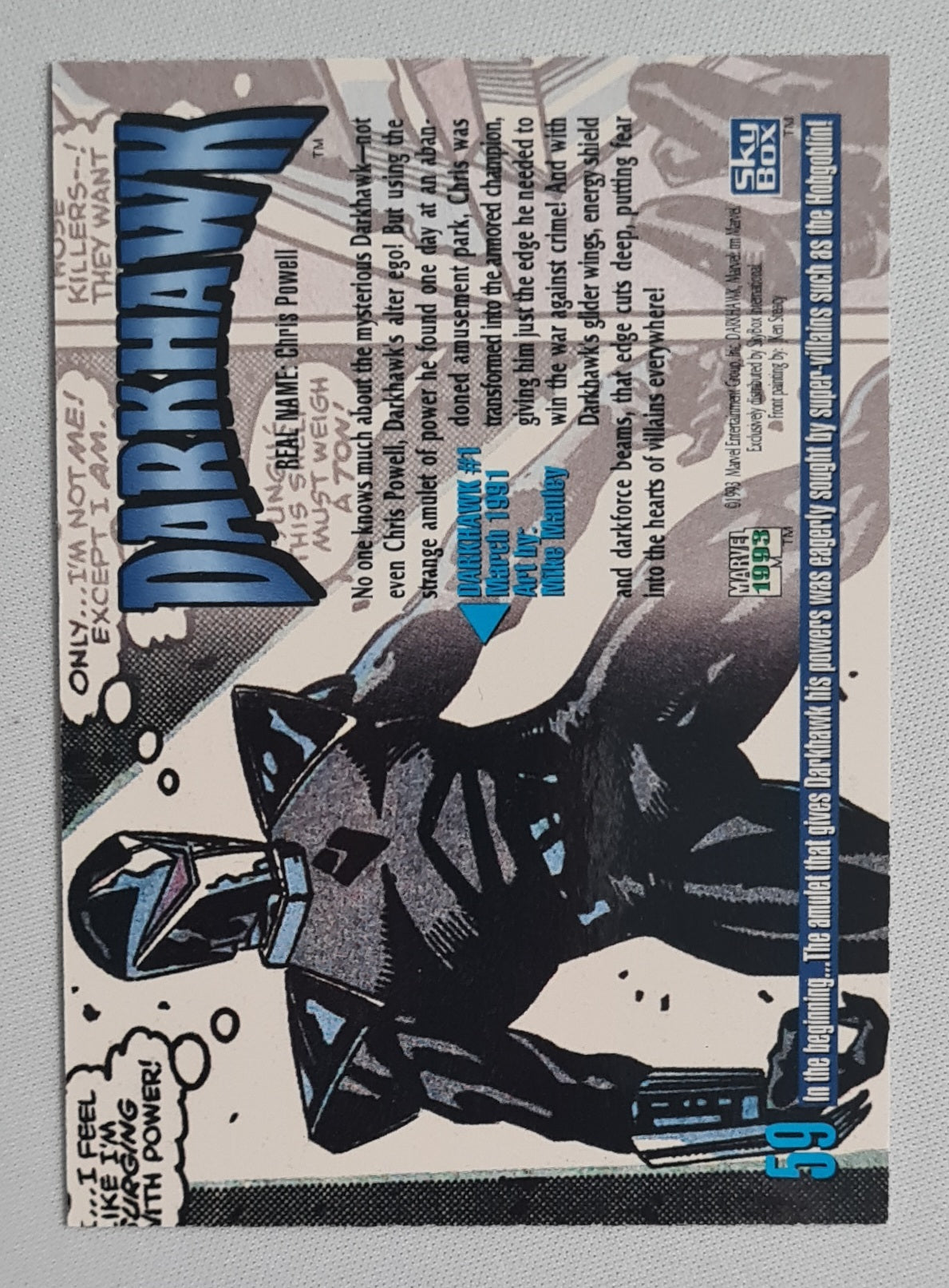 Darkhawk - 1993 SkyBox Marvel Entertainment Marvel Master Pieces #59