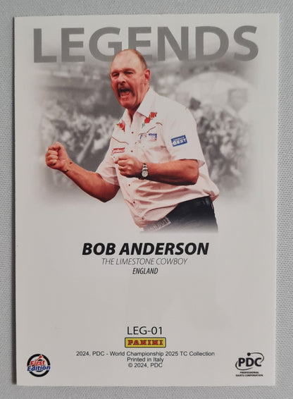 Bob Anderson - 2024 Panini PDC World Championship Darts - Legends "The Limestone Cowboy" England  #LEC-01