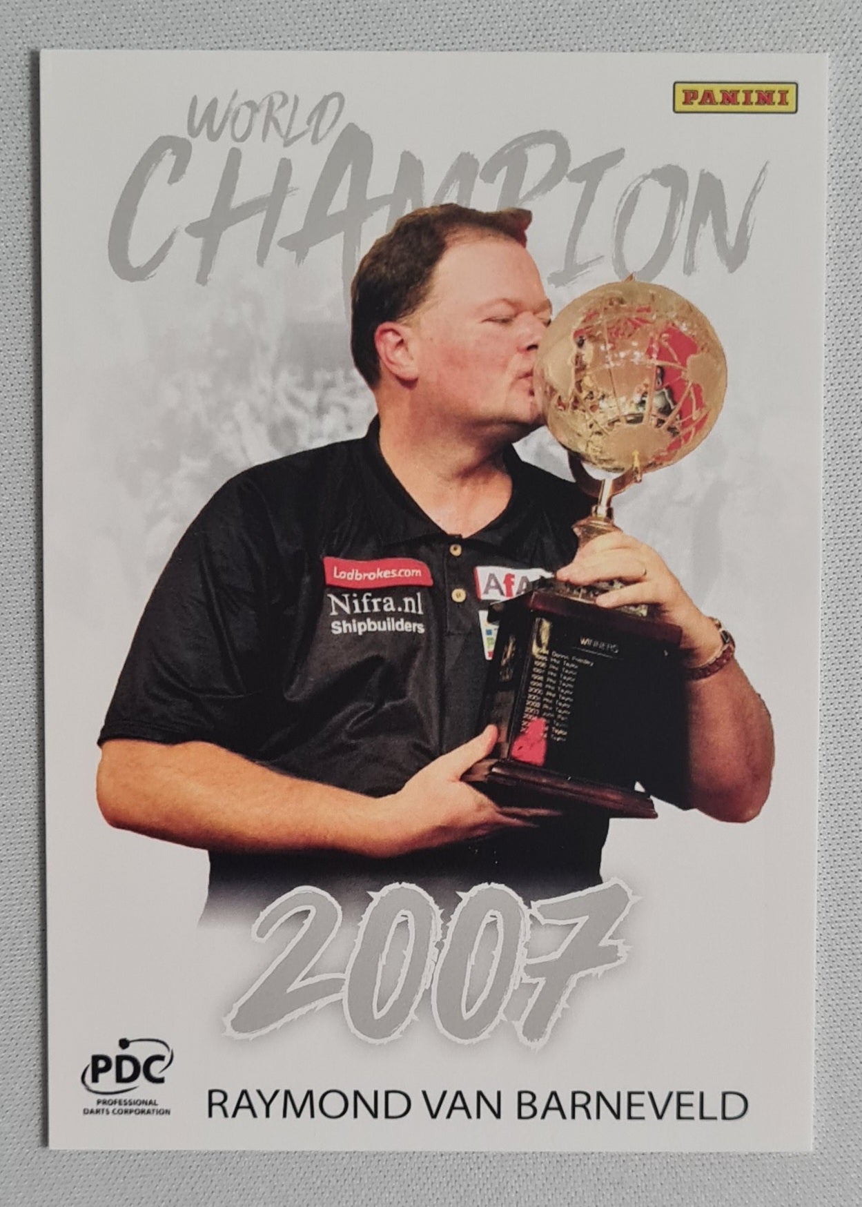 Raymond van Barneveld - 2024 Panini PDC World Championship Darts TC Collection - WORLD CHAMPION 2007 "Barney"#CAMP-04