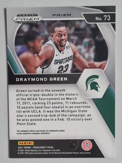 Draymond Green - 2021 Panini Prizm Draft Picks Basketball Spartans #73 Orange Cracked Ice