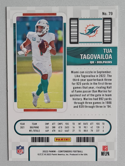 Tua Tagovailoa - 2022 Panini Contenders Football NFL Miami Dolpins Season Ticket #79
