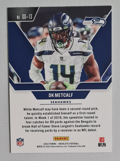 DK Metcalf- 2022 Panini Absolute Football - Draft Diamonds Pick 64 in 2019 #DD-13