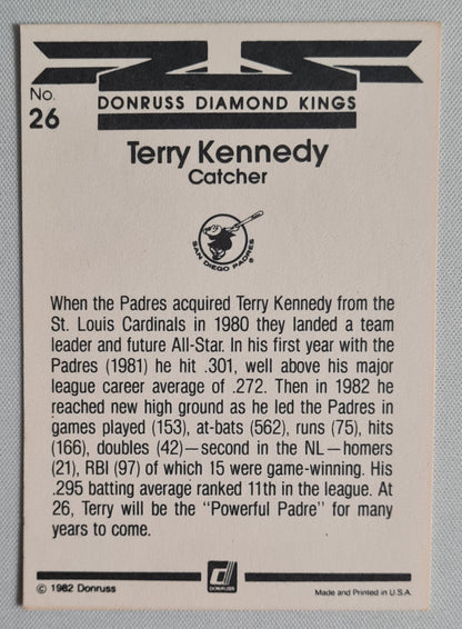 Terry Kennedy - 1982 Donruss Diamond Kings Padres #26