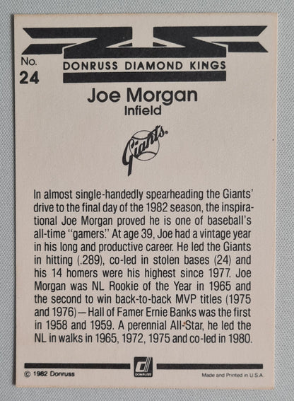 Joe Morgan - 1982 Donruss Diamond Kings Giants #24