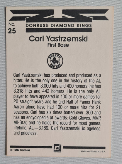 Carl Yastrzemski - 1982 Donruss Diamond Kings Red Socks #25