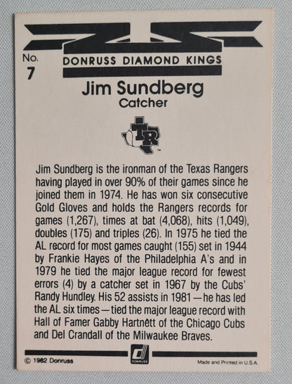 Jim Sundberg - 1982 Donruss Diamond Kings Rangers #7