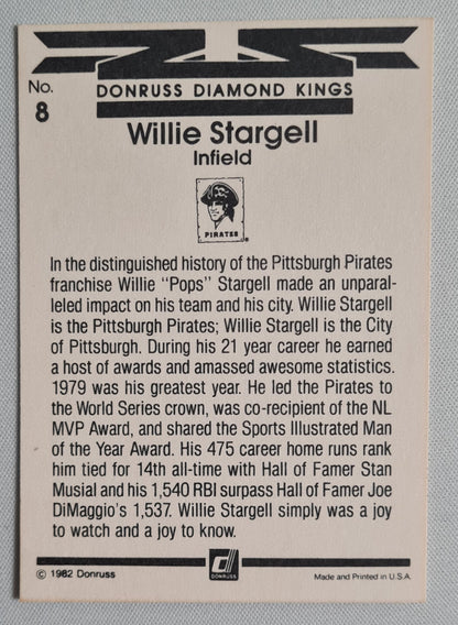 Willie Stargell - 1982 Donruss Diamond Kings Pirates #8