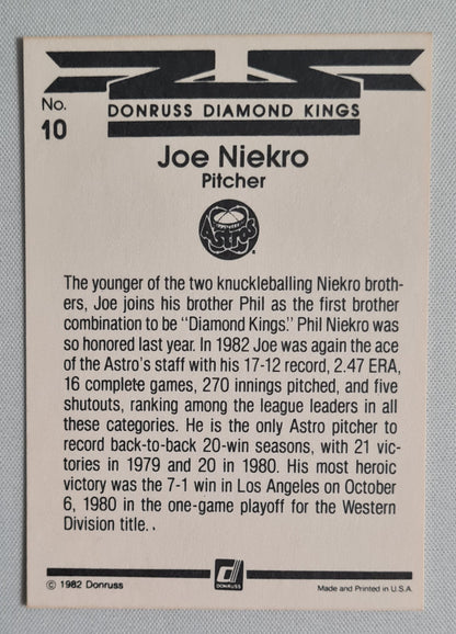 Joe Niekro - 1982 Donruss Diamond Kings Astros #10