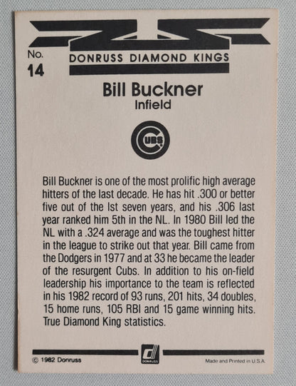 Bill Buckner - 1982 Donruss Diamond Kings Cubs #14