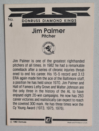 Jim Palmer - 1982 Donruss Diamond Kings Orioles #4