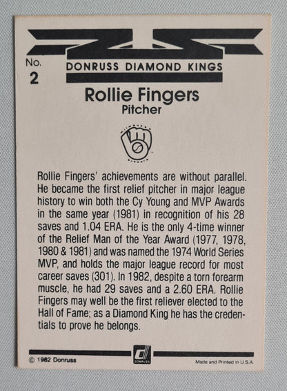 Rollie Fingers - 1982 Donruss Diamond Kings Brewers #2
