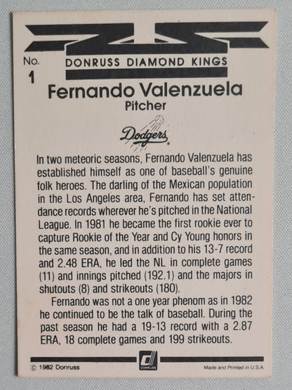 Fernando Valenzuela - 1982 Donruss Diamond Kings Dodgers #1