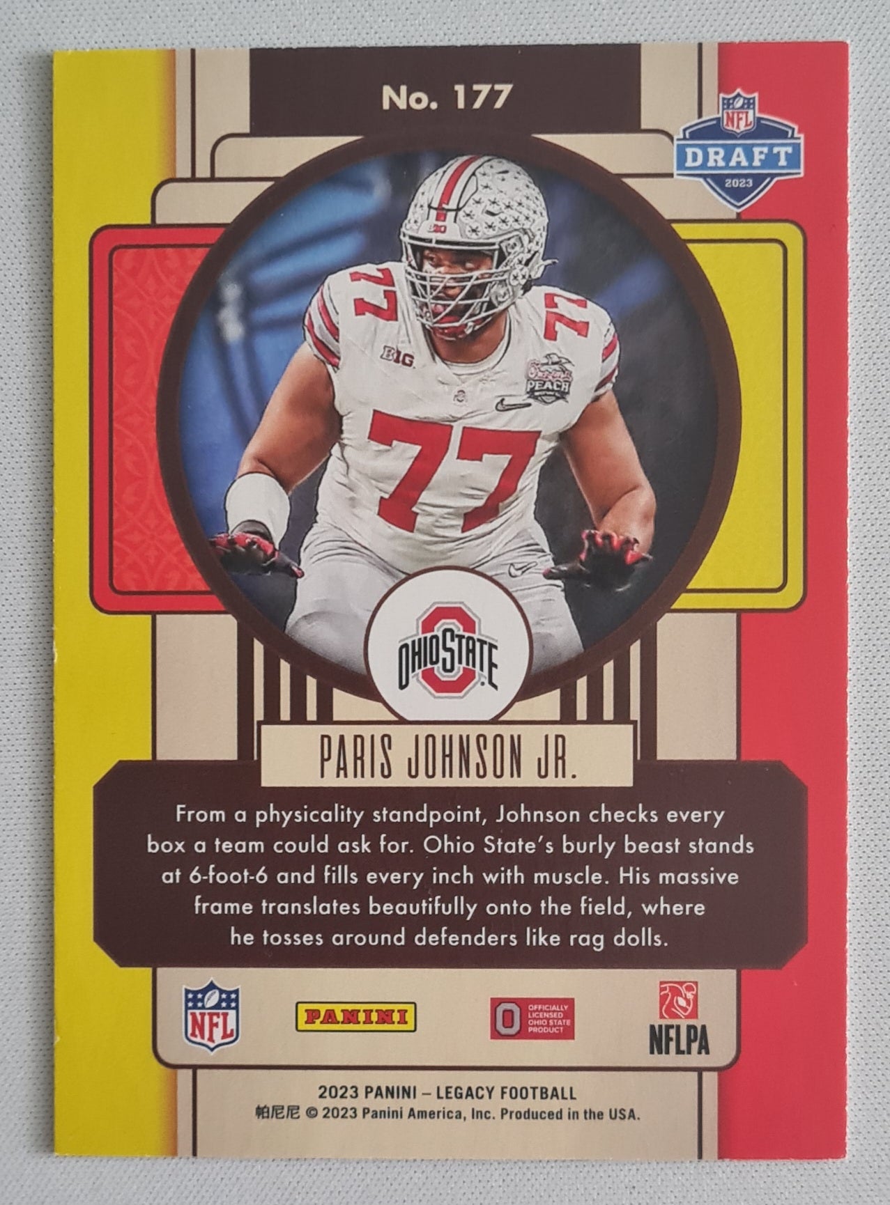 Paris Johnson Jr. - 2023 Panini Legacy Football (RC) Ohio State Rookie "Buckeyes" #177
