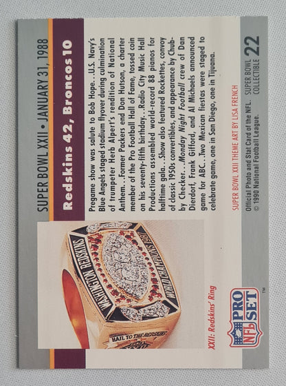 Super bowl Logo - 1990 National Football Lague Super Bowl XXII January 31, 1988 #22
