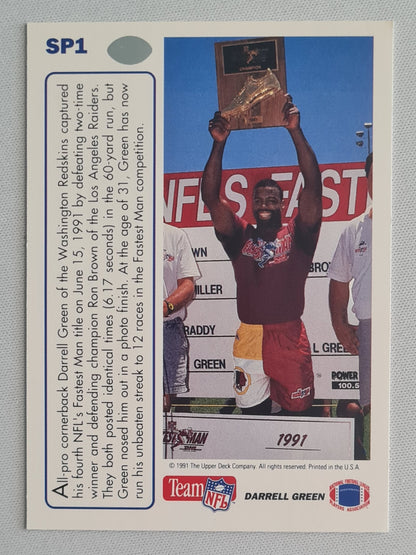 Darrell Green - 1991 Upper Deck Team NFL - NFL's Fastest Man Washington Redskins #SP1