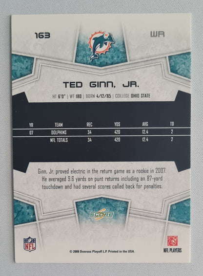 Ted Ginn Jr. - 2008 Donruss Score S NFL Dolphins #163