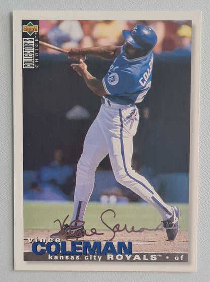 Vince Coleman - 1995 Upper Deck MLB Baseball Kansas City Royals Silver Auto #458