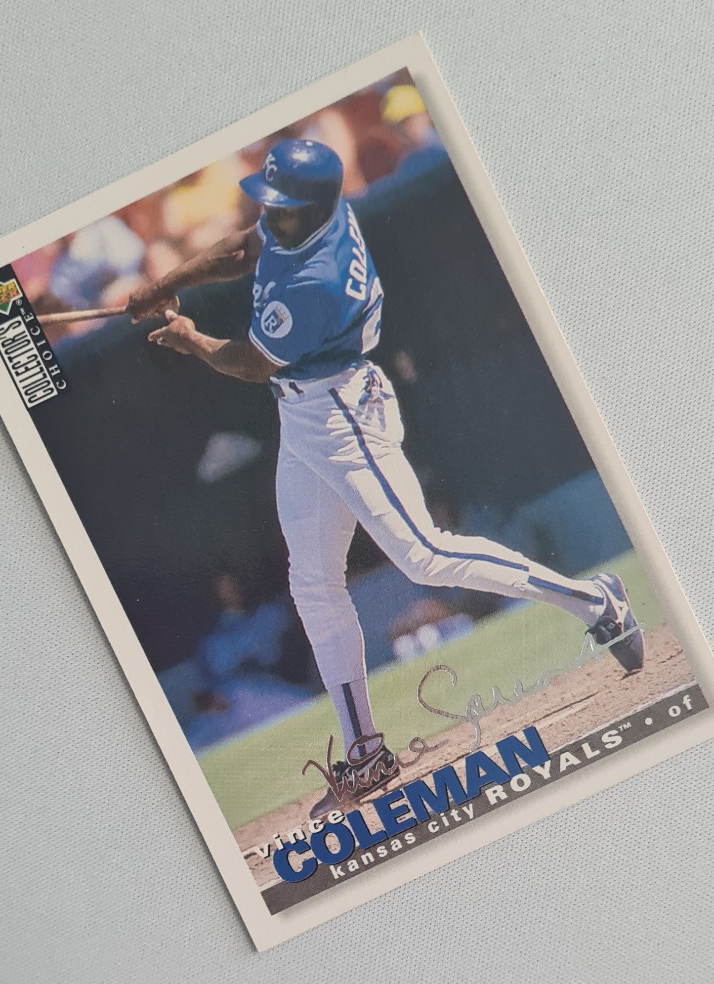 Vince Coleman - 1995 Upper Deck MLB Baseball Kansas City Royals Silver Auto #458