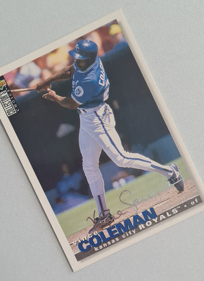 Vince Coleman - 1995 Upper Deck MLB Baseball Kansas City Royals Silver Auto #458