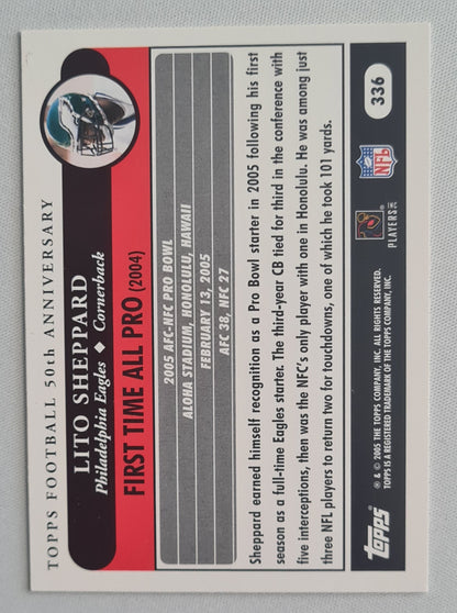 Lito Sheppard - 2005 Topps NFL Football All-Pro - 50th Anniversary - Pro Bowl #336