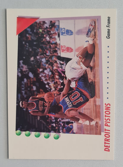 Detroit Pistons - 1992 SkyBox NBA Basketball Court Action - Game Frame #412