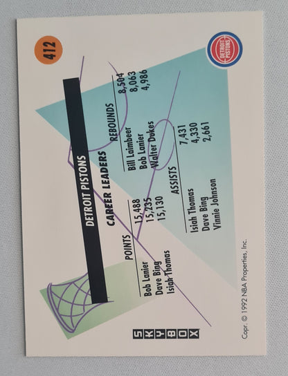 Detroit Pistons - 1992 SkyBox NBA Basketball Court Action - Game Frame #412
