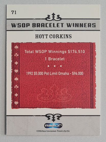 Hoyt Corkins - 2006 Razor Entertainment WSOP Bracelet Winners - POKER Star #71
