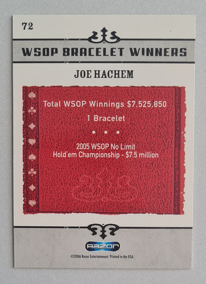 Joe Hachem - 2006 Razor Entertainment WSOP Bracelet Winners - POKER Star #72