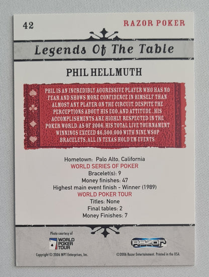 Phil Hellmuth - 2006 Razor Entertainment WSOP Legends of the Table - POKER Star #42