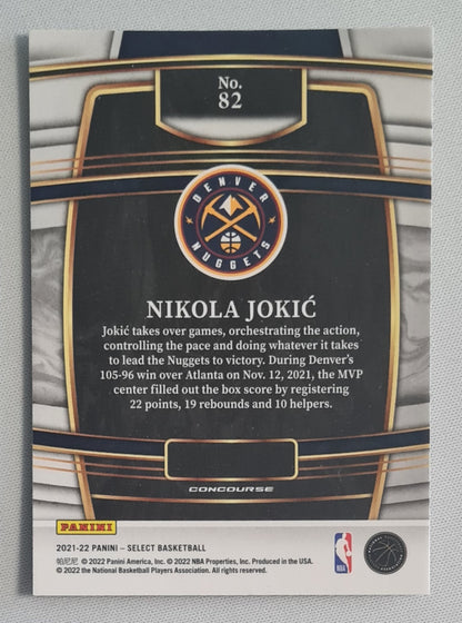 Nikola Jokic - 2021/22 Panini Select Football NBA Basketball Denver Nuggets #82