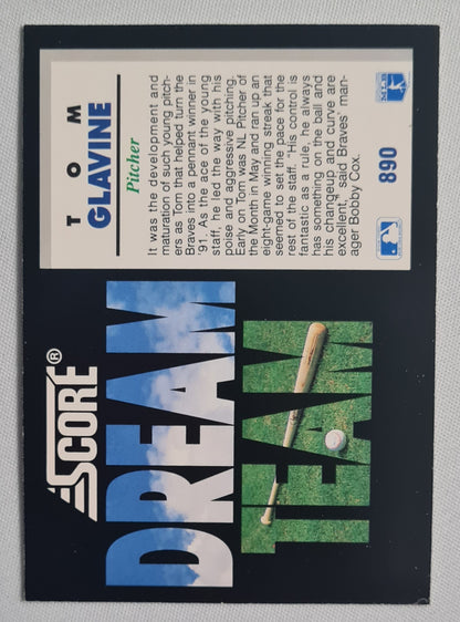 Tom Glavine - 1991 Score "Dream Team" MLB Pitcher Atlanta Braves - with a Slap Shot Icehockey #890
