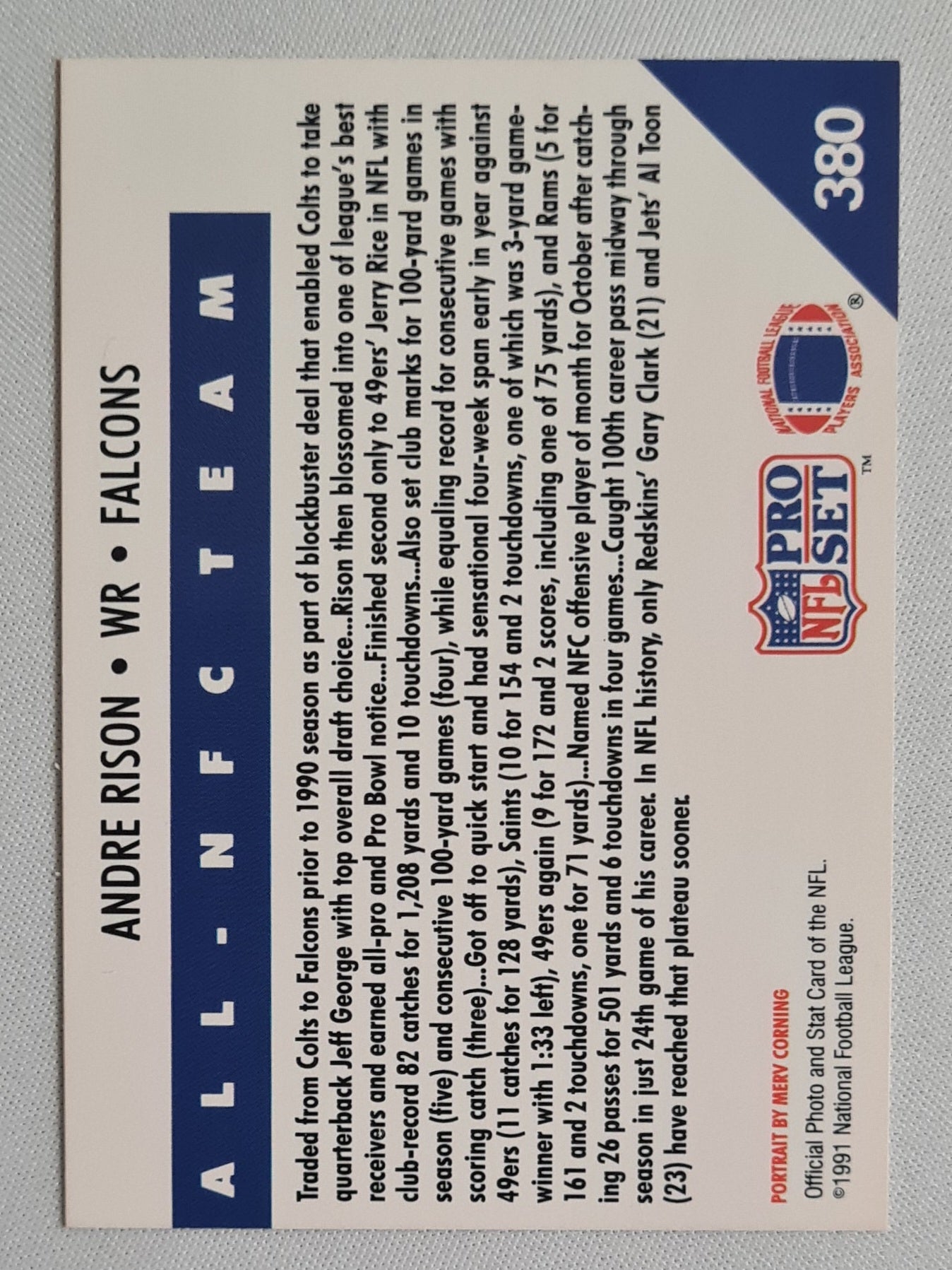 Andre Rison - 1991 National Football League Pro Set NFL Atlanta Falcons #380