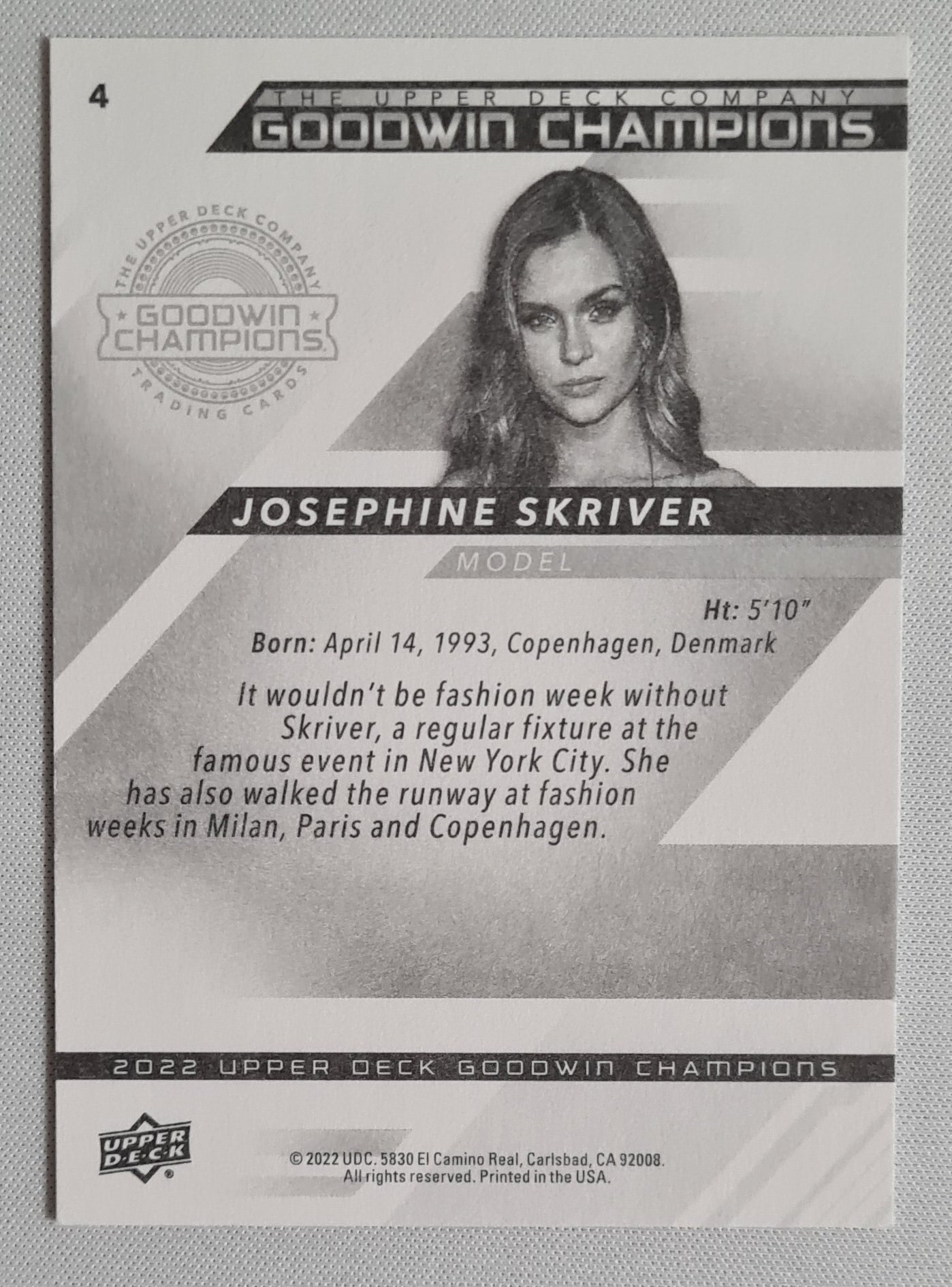 Josephine Skriver - 2022 Upper Deck Goodwin Champions - Model #4