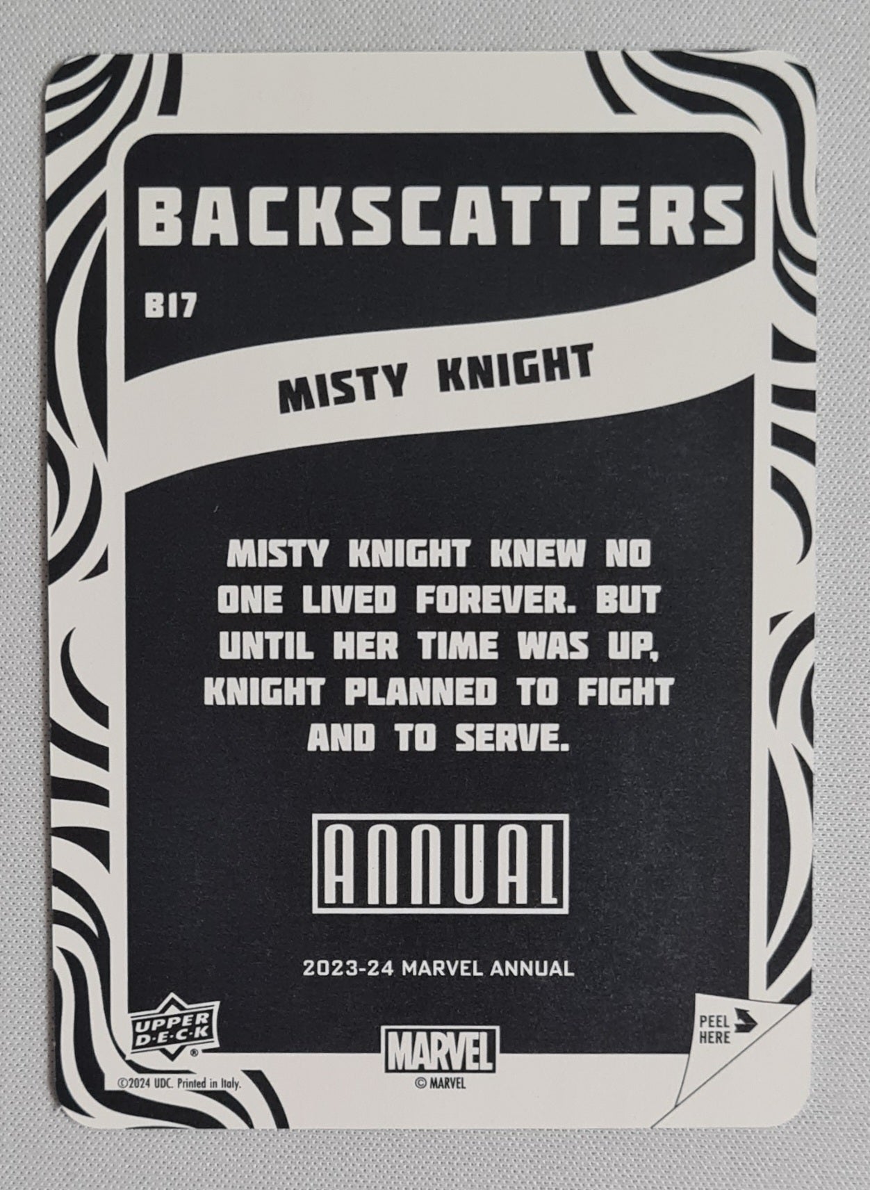 Misty Knight - 2023/24 Upper Deck - Marvel Annual Backscatters #B17
