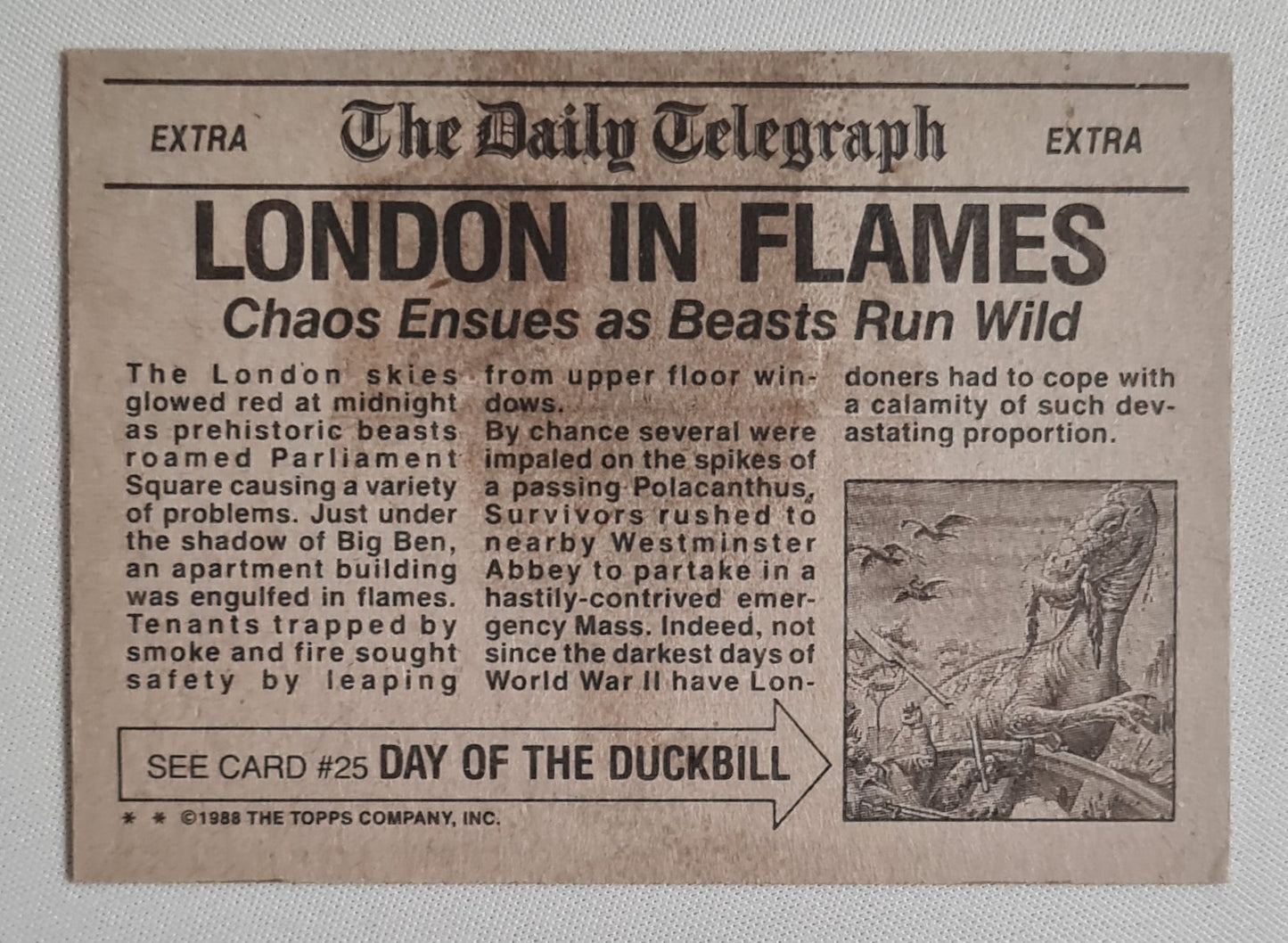 London in Flames - 1988Topps The Daily Telegraph #24