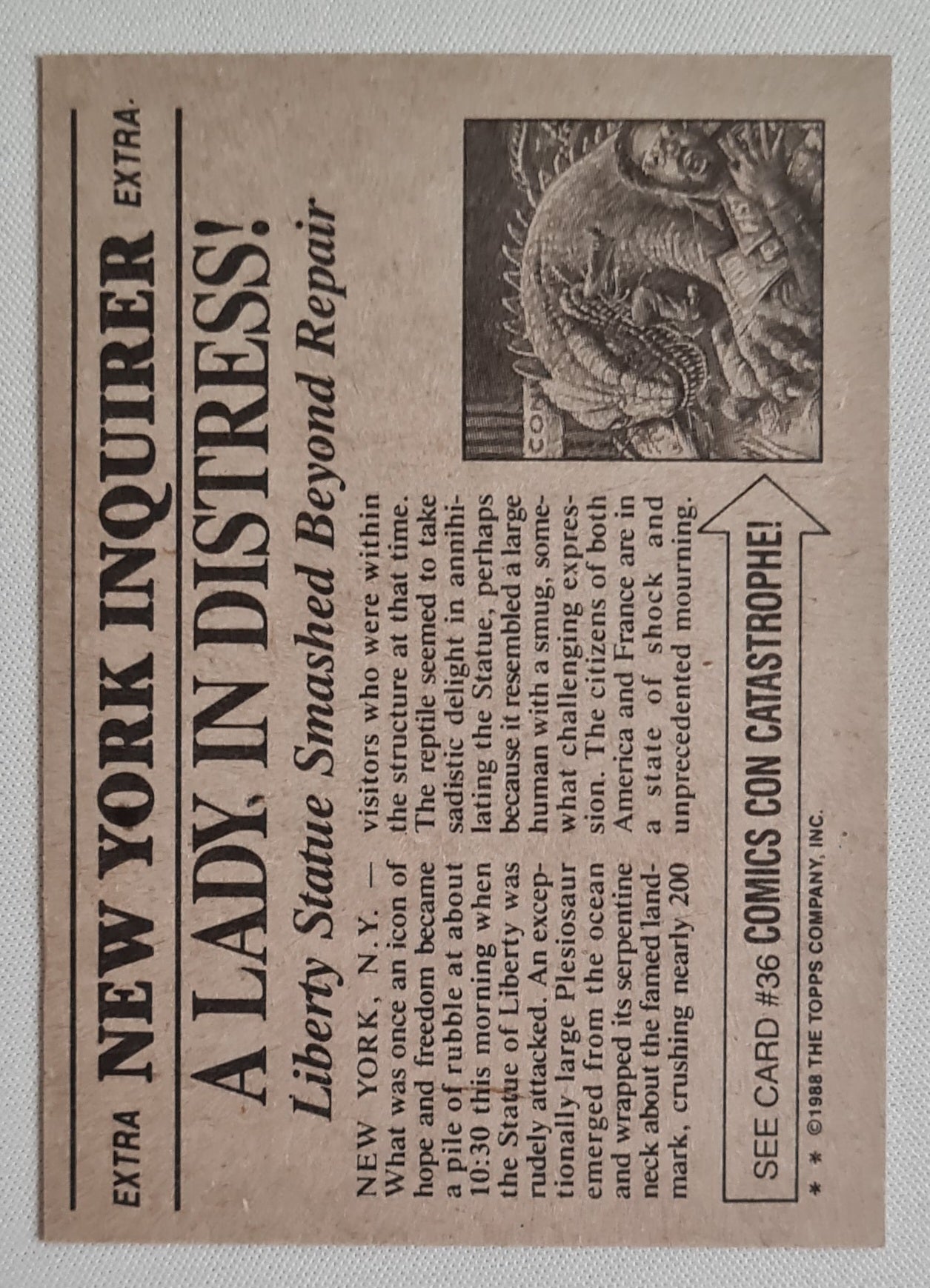 A lady in distress - 1988 Topps The New York Inquirer #35