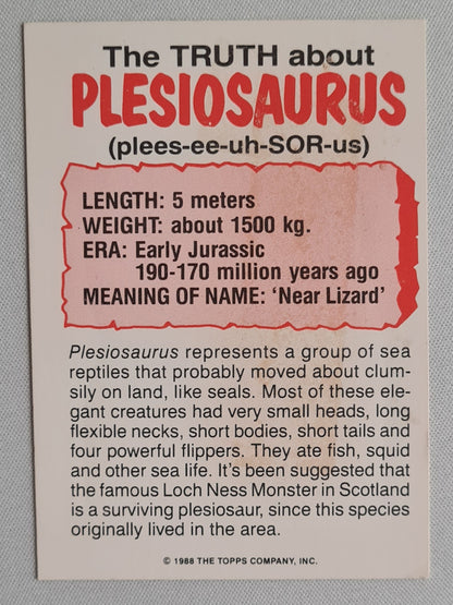 Plesiosaurus - 1988 Topps (Sticker card) #6