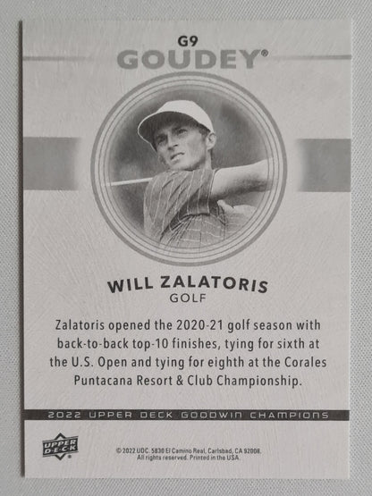 Will Zalatoris - 2022 Upper Deck Goodwin Champions - Goudey Golf #G9