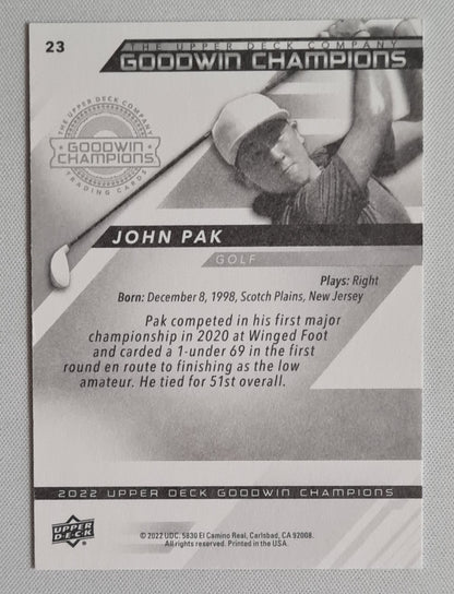 John Pak - 2022 Upper Deck Goodwin Champions - Golf #23