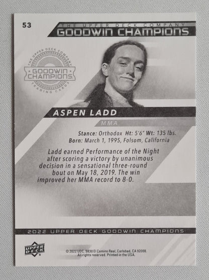 Aspen Ladd - 2022 Upper Deck Goodwin Champions MMA Fightster #53