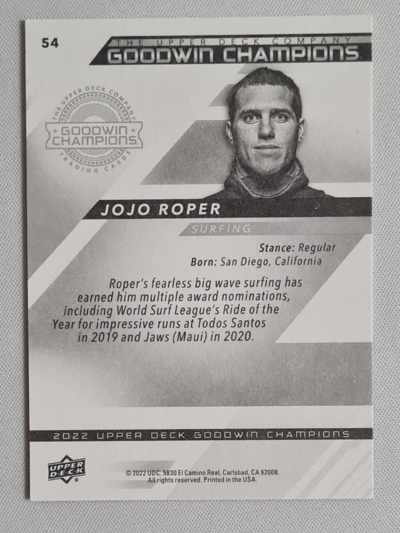 JoJo Roper - 2022 Upper Deck Goodwin Champions - Surfing #54