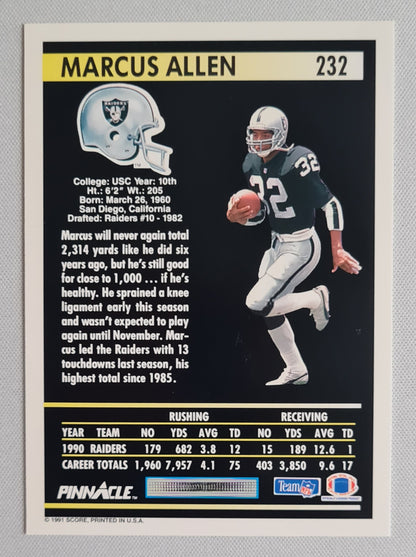 Marcus Allen - 1991 Score Pinnacle L.A. Raiders #232