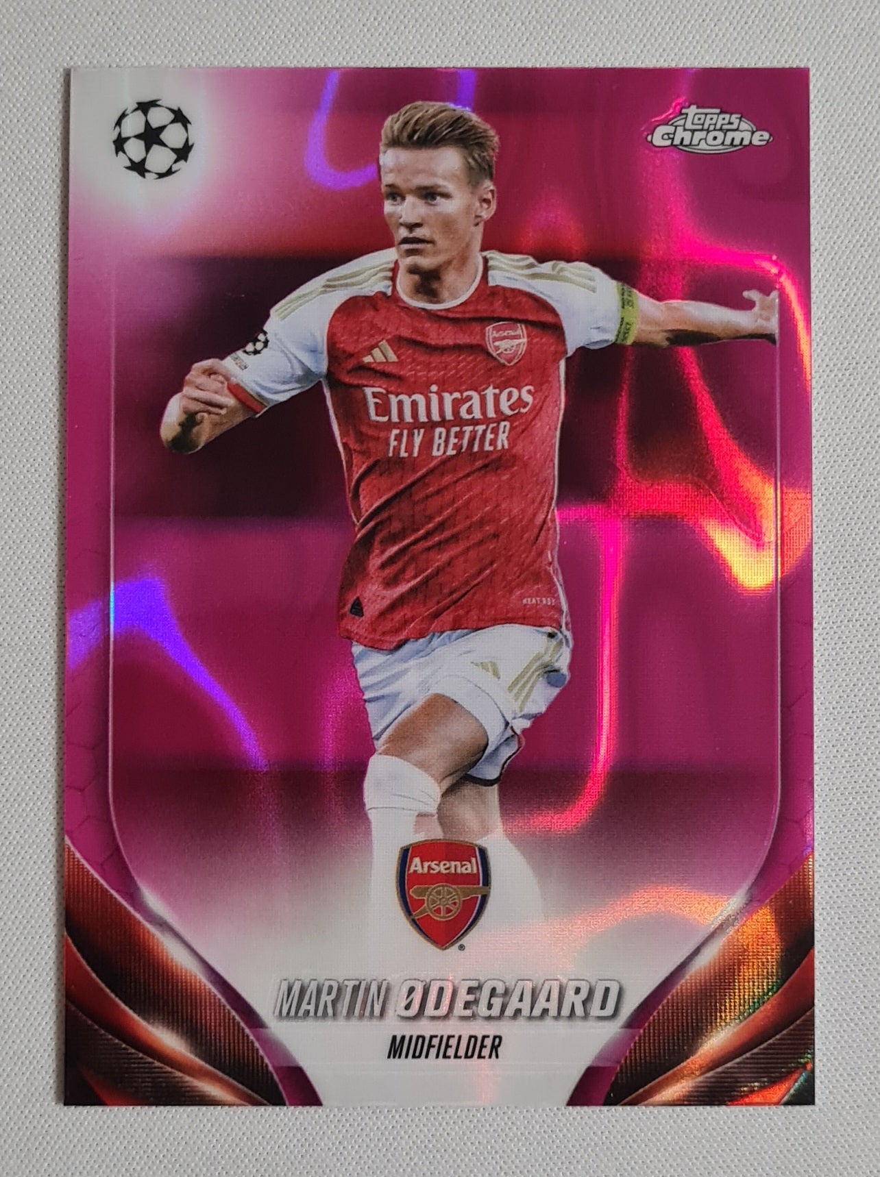 Martin Odegaard - 2024 Topps Chrome Arsenal FC Midfielder (CL) #111 Pink Lava
